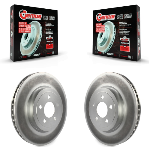 Front Coated Disc Brake Rotors Pair For Dodge Charger Chrysler 300