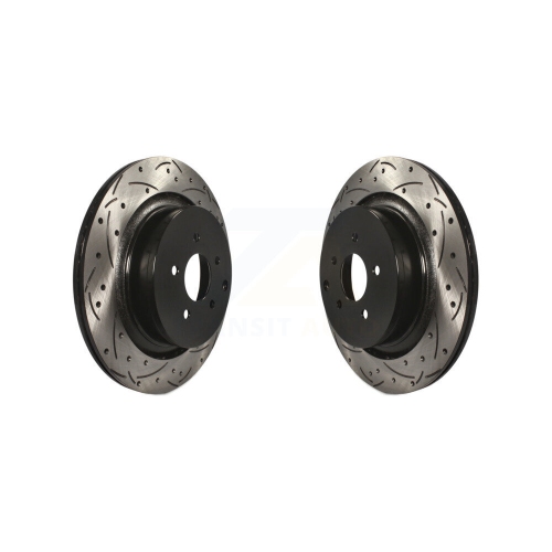 Rear Drill Slot Disc Brake Rotor Pair for INFINITI Q50 Q60 M37 FX50 QX70 Q70 Q70L M56 M35h KD-100183