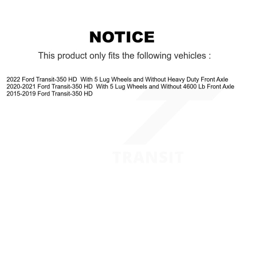 Front Disc Brake Rotors Pair For Ford Transit-350 HD K8-102316