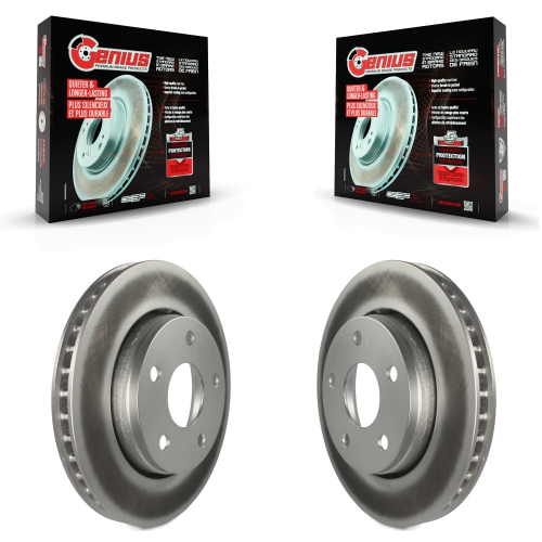 GENIUS  Front Coated Disc Brake Rotors Pair for Jeep Wrangler Jk Kg-100135