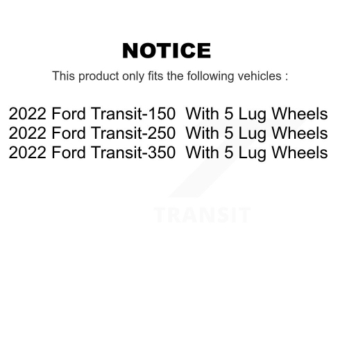 Front Rear Brake Rotors Kit For Ford Transit-150 Transit-250 Transit-350  With 5 Lug Wheels K8-102414
