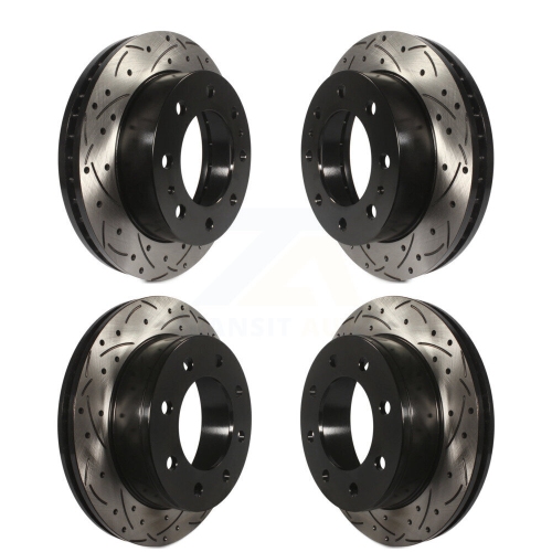 Front Rear Coated Drilled Slot Disc Brake Rotors Kit for GMC Savana 2500 Chevrolet Express KD-100205