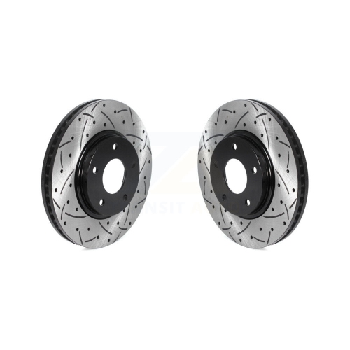 Front Coated Drilled Slotted Disc Brake Rotors Pair for Nissan Quest INFINITI Q45 M45 KD-100435