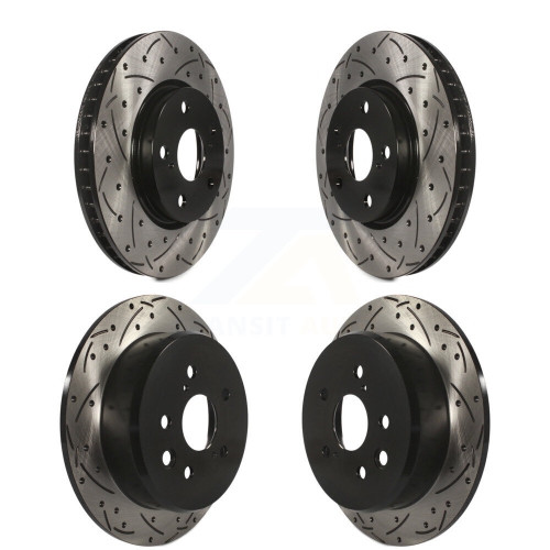 Front Rear Coated Drilled Slotted Disc Brake Rotors Kit for Lexus IS250 KD-100291