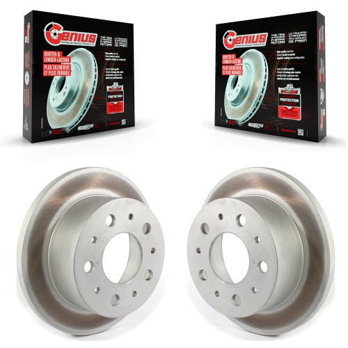 Rear Coated Brake Rotors Pair For 2014-2021 Ram ProMaster 2500 3500 1500 With Solid Rotor KG-101357