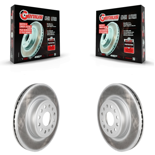 GENIUS  Front Coated Disc Brake Rotors Pair for Ram 1500 Kg-101320