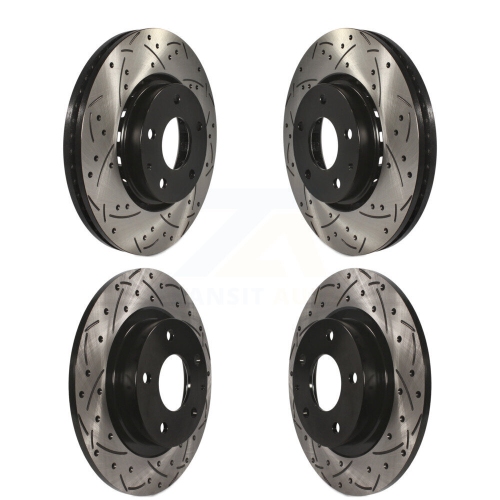 Front Rear Coat Drill Slot Disc Brake Rotors Kit For 2019-2021 Mazda 6 Naturally Aspirated KD-100393