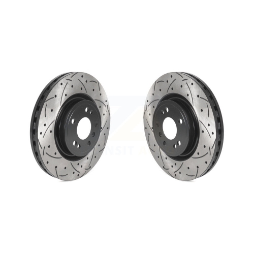 Front Coated Drill Slot Disc Brake Rotor Pair for Mercedes-Benz ML350 GLE350 ML250 GLE300d KD-100451