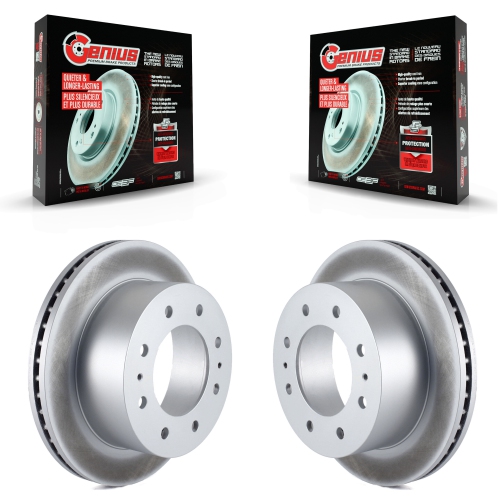 GENIUS  Rear Coated Brake Rotor Pair for Chevrolet Gmc Sierra 2500 HD Silverado 3500 1500 Suburban Kg-100416