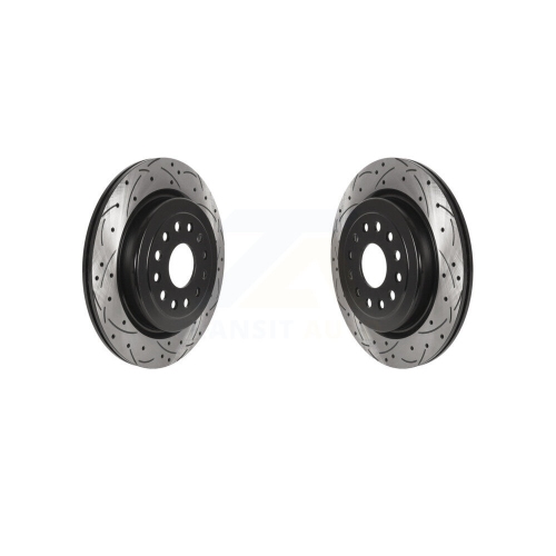 Rear Coated Drilled Slotted Disc Brake Rotors Pair for RAM 1500 KD-100525