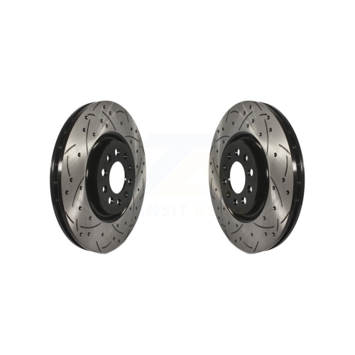 Front Drill Slot Disc Brake Rotor Pair For Jeep Cherokee Chrysler 200 Compass Dodge Hornet KD-100037