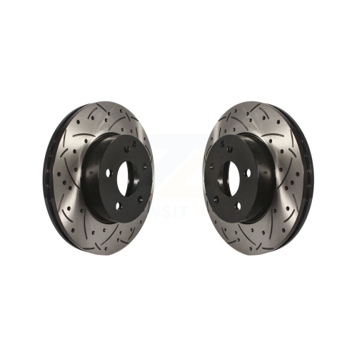 Front Coated Drilled Slotted Disc Brake Rotors Pair for Mercedes-Benz C300 C250 C230 KD-100075