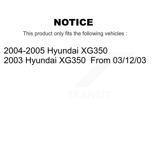 Front Rear Disc Brake Rotors Kit For Hyundai XG350 K8-101379