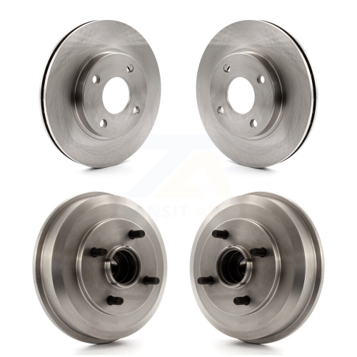Front Rear Disc Brake Rotors Drums Kit For Ford Focus Wheel Bearing Included K8-102146