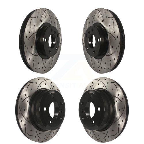 Front Rear Coated Drilled Slotted Disc Brake Rotors Kit for BMW X5 X6 KD-100301
