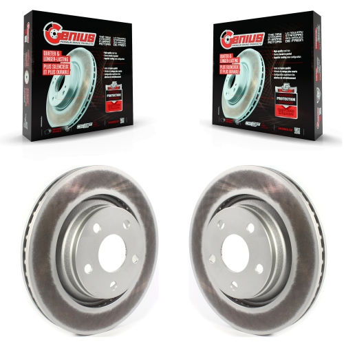 GENIUS  Front Coated Disc Brake Rotors Pair for Jeep Wrangler Jk With 332MM Diameter Rotor Kg-101319