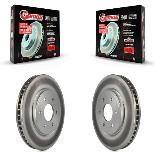 GENIUS  Front Coated Disc Brake Rotors Pair for Nissan Frontier Pathfinder Xterra Suzuki Equator Kg-100237