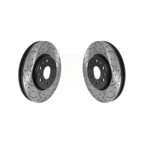 Front Drilled Slot Brake Rotor Pair for Chevrolet Traverse GMC Acadia Blazer Buick Enclave KD-100428