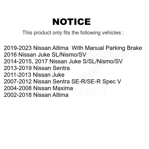 Rear Disc Brake Rotors Pair For Nissan Sentra Altima Juke Maxima K8-100769