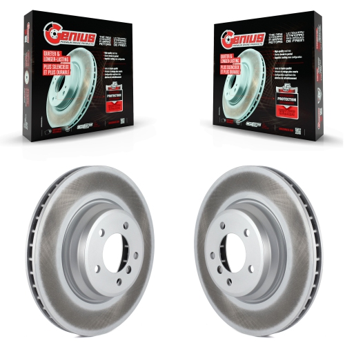 GENIUS  Front Coated Disc Brake Rotors Pair for Bmw X1 335I Xdrive 335Xi 335Is 335D Kg-100296