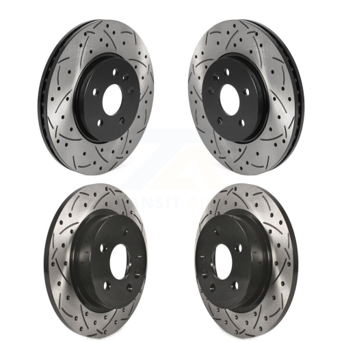Front Rear Coated Drilled Slot Disc Brake Rotors Kit for Chevrolet Buick Encore Trax Sonic KD-100458