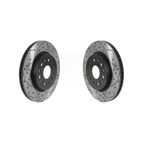 Rear Drill Slot Brake Rotor Pair for Chevrolet Cadillac XT5 Traverse GMC Acadia Blazer XT6 KD-100521
