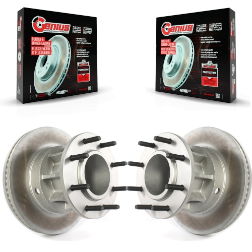 GENIUS  Front Coat Disc Brake Rotors Hub Assembly Pair for Ford F-350 Super Duty F-250 F-450 F-550 Kg-101224