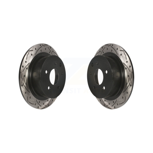 Rear Coated Drilled Slotted Disc Brake Rotors Pair for Nissan Sentra Altima Juke Maxima KD-100147