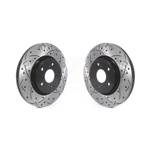 Front Drill Slot Disc Brake Rotors Pair for Honda CR-V Civic Accord HR-V Acura Integra ADX KD-100408