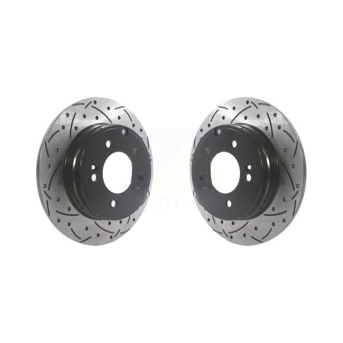 Rear Drilled Slot Disc Brake Rotor Pair for Hyundai Sonata Tucson Kia Optima Cadenza Azera KD-100531