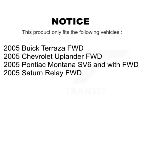 Rear Brake Rotors Pair For Pontiac Montana Chevrolet Uplander Buick Terraza Saturn Relay K8-100588
