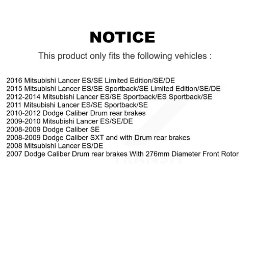 Front Rear Coated Disc Brake Rotors Kit For Mitsubishi Lancer Dodge Caliber KG-100839