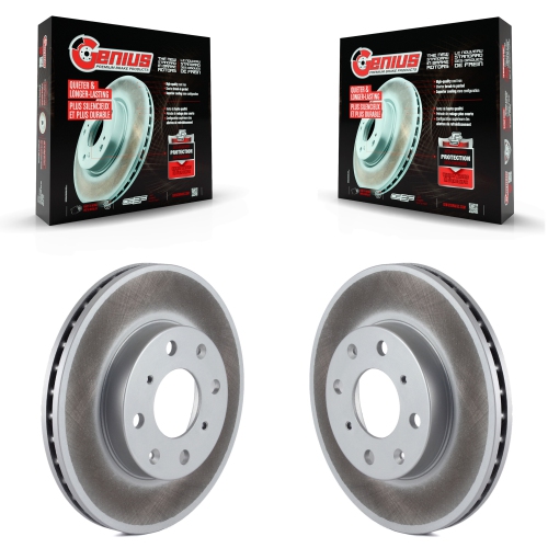 GENIUS  Front Coated Disc Brake Rotors Pair for Honda Civic Del Sol Crx Kg-100152