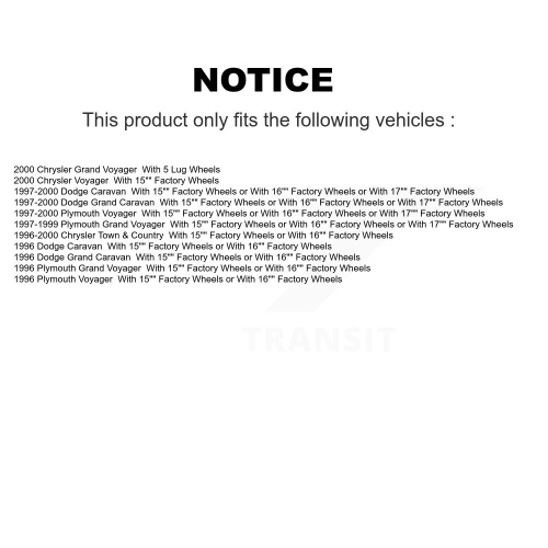 Front Rear Brake Rotors Drums Kit For Dodge Caravan Grand Plymouth Voyager Chrysler Town & K8-102404