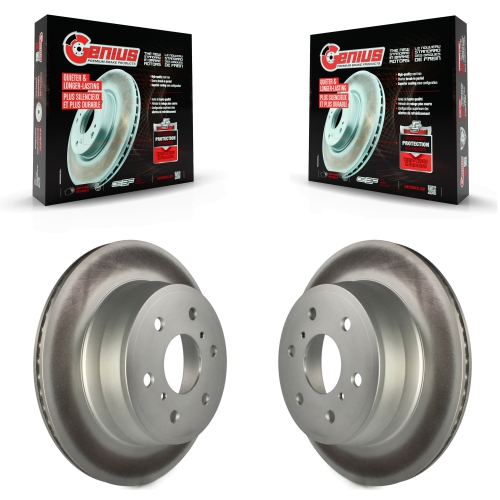 GENIUS  Rear Coat Brake Rotor Pair for Chevrolet Gmc Sierra 1500 Silverado Tahoe Cadillac Yukon Xl Kg-100403