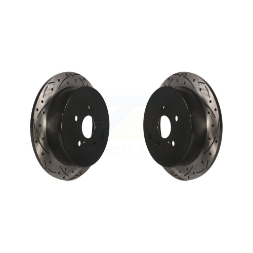 Rear Coat Drill Slot Disc Brake Rotor Pair for Toyota Sienna Highlander Lexus RX350 RX450h KD-100170