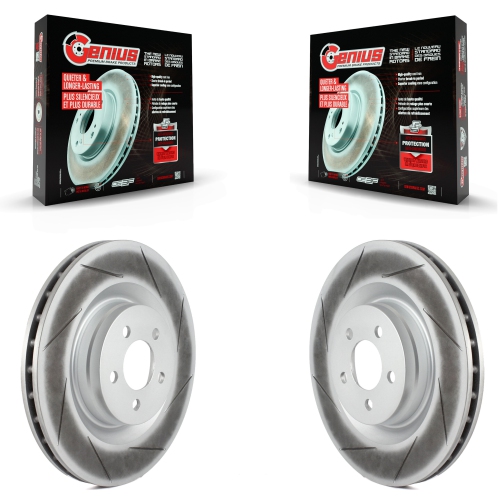 Front Coated Disc Brake Rotors Pair For Dodge Charger Chrysler 300