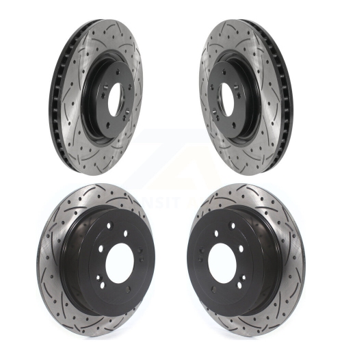 Front Rear Drill Slot Brake Rotor Kit for 2017-2022 Kia Sportage With Manual Parking KD-100502