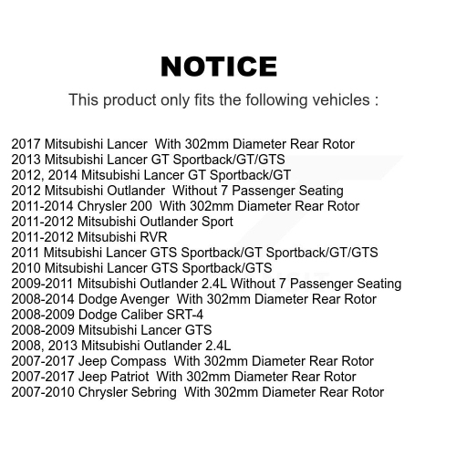 Rear Drill Slot Brake Rotor Pair For Jeep Mitsubishi Patriot Lancer Chrysler Compass Dodge KD-100138