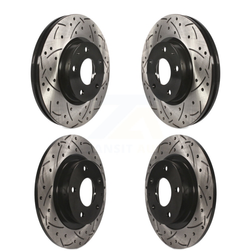 Front Rear Coated Drilled Slotted Disc Brake Rotors Kit for 2014-2018 Mazda 6 KD-100339