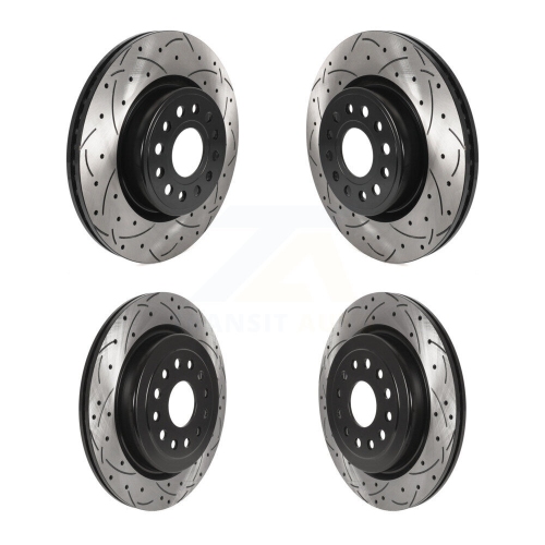 Front Rear Coated Drilled Slotted Disc Brake Rotors Kit for RAM 1500 KD-100467