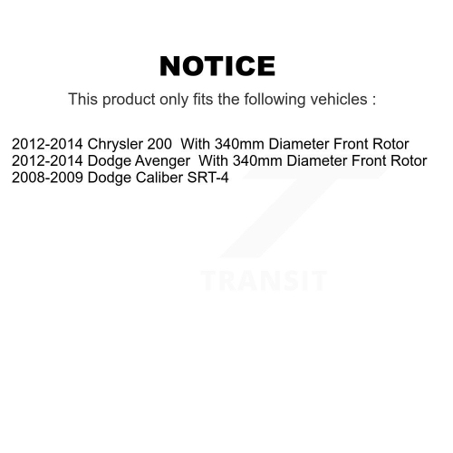 Front Disc Brake Rotors Pair For Chrysler 200 Dodge Caliber Avenger K8-100244