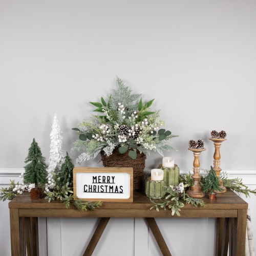 Berries and Pinecones Frosted Artificial Christmas Decoration - 28"