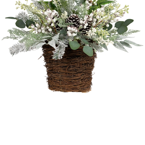 Berries and Pinecones Frosted Artificial Christmas Decoration - 28"