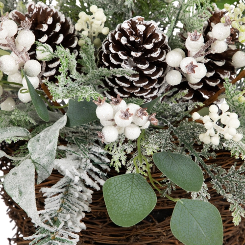 Berries and Pinecones Frosted Artificial Christmas Decoration - 28"