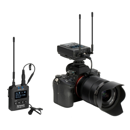Saramonic UWMIC9SKIT1MINI UHF LAV Mic System with Dual Cam-Mount Micro Receiver and Micro Transmitter