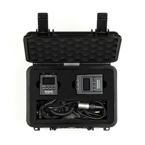 Saramonic UWMIC9SKIT1MINI UHF LAV Mic System with Dual Cam-Mount Micro Receiver and Micro Transmitter