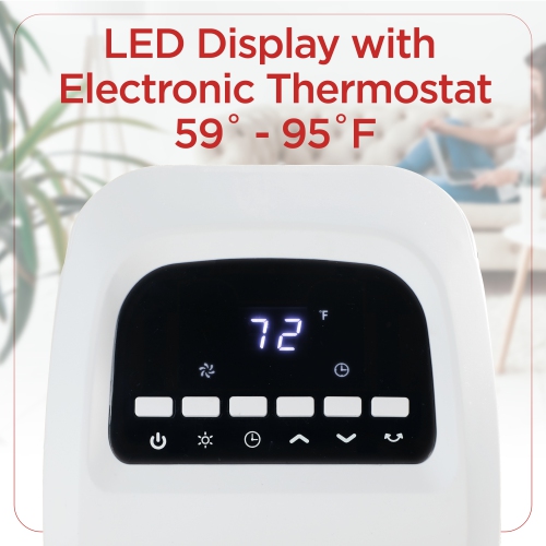 Chaufferette verticale oscillante BLACK+Decker à commandes numériques en céramique