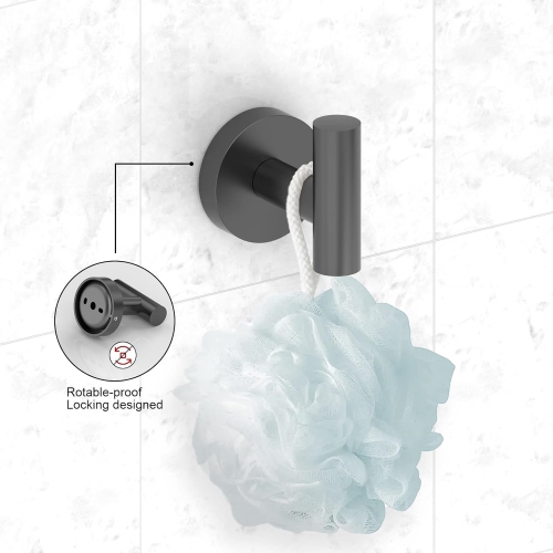 5-Pieces Matte Black Square Bathroom Hardware Set, Includes 16 Inch Towel Bar, Towel Ring, Toilet Paper Holder, 2 Towel Hooks, Wall Mounted