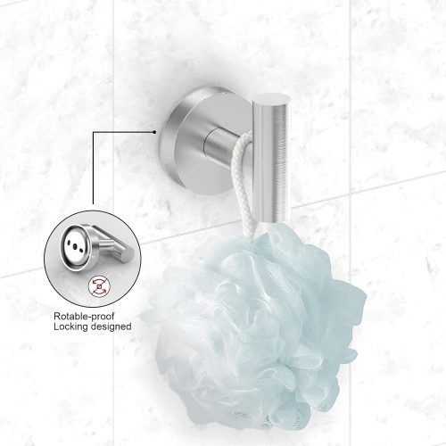 5-Pieces Brushed Nickel Square Bathroom Hardware Set, Includes 16 Inch Towel Bar, Towel Ring, Toilet Paper Holder, 2 Towel Hooks, Wall Mounted